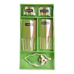 Lemongrass Incense gift set with bee shaped holder, 18 x 10cm