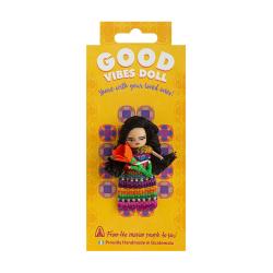 Worry doll, Good Vibes on card, assorted colours