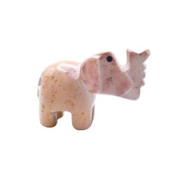 Elephant Ornament Kisii Stone Pink