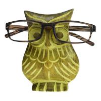 Spectacle stand, mango wood, owl green