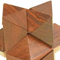 Wooden puzzle star shape game sheesham wood 5x5x5