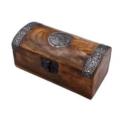 Jewellery Trunk Box/Chest Mango Wood with Hinged Lid 15 x 7 x 7cm