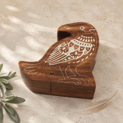 Puzzle Box Bird Shape Sheesham Wood 12 × 6 × 12cm
