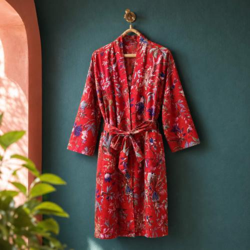 Kimono Leftover Fabric Red Main Colour One-Size