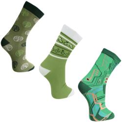 3 pairs of bamboo socks, trees bikes circuit board, Shoe size: UK 3-7, Euro 36-41