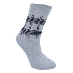 Socks Recycled Cotton / Polyester Squares Light Grey Shoe Size UK 3-7 Womens