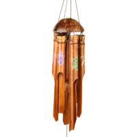 Bamboo windchime turtle multicoloured 97cm