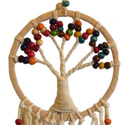 Dreamcatcher white tree of life with coloured beads diameter 17cm