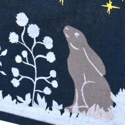 Jute shopping bag, Hare and Moon 30x30cm