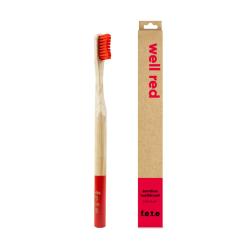Well Red a medium bristle adult's toothbrush made from eco-friendly Bamboo
