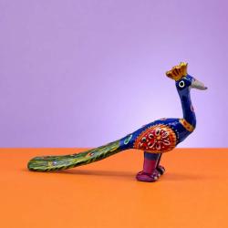 Blue Peacock Ornament Recycled Plastic 15 × 3 × 8cm