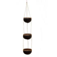 Coconut hanging planter/light holder 3-tier black