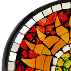 Bowl glass mosaic, sun design 30cm diameter