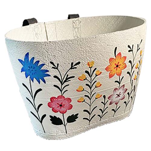 Bike basket recycled/upcycled tyre floral design