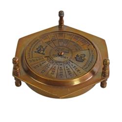 Compass + 40 year calendar recycled metal 9.5 x 3.5cm