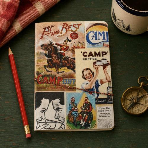 Notebook with Handmade Paper, Camp Coffee 13 x 18cm