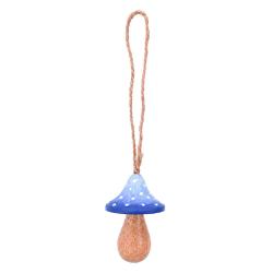 Handcrafted Blue Woodland Toadstool Hanging Decoration