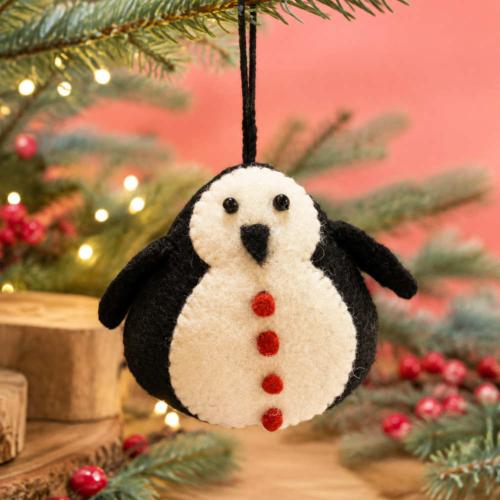 Hanging Decoration Handcrafted Felt Penguin 8x11cm