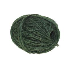 Single ball of garden or craft natural hemp twine dark green length 50m