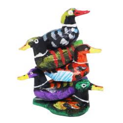 Set of 50 Ducks Wood Bright Colours Patterned Assorted
