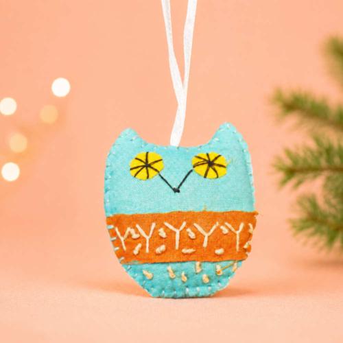 Handmade Felt Owl Christmas Decoration