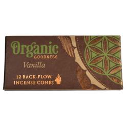 Organic Goodness Vanilla 12 Back-Flow Incense Cones set of 6