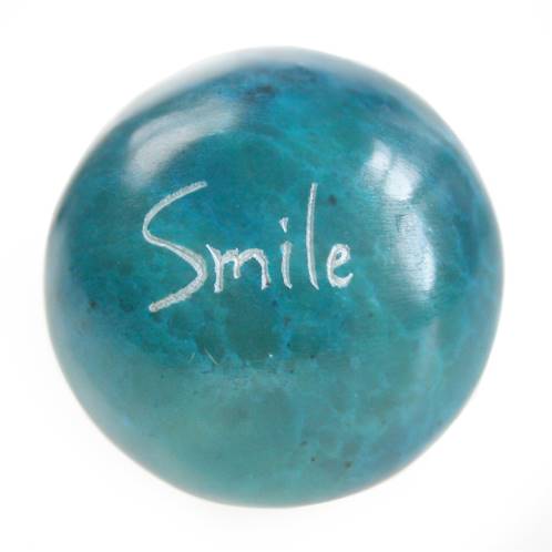 Palewa sentiment pebble, turquoise - Smile