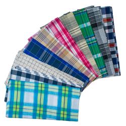 Single reusable cotton gift wrap, assorted colours, checks