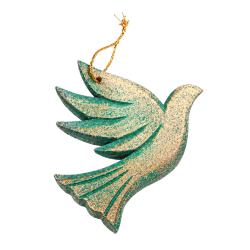 Hanging Dove Decoration Albesia Wood 9 x 8.5cm