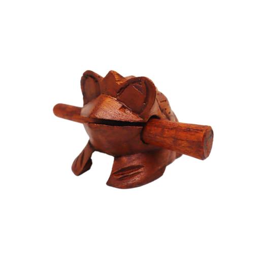 Croaking Frog Guiro Wood Brown 6x8x5cm