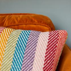 Cushion Cover Soft Recycled Material Multi Coloured Stripes 40x40cm