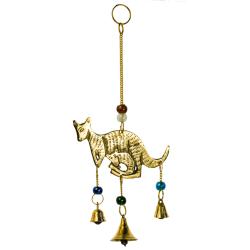 Brass chime kangaroo and baby