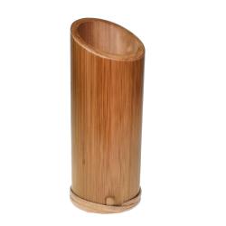 Single bamboo toothbrush holder/pencil pot natural colour height 14.5cm