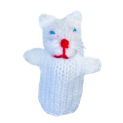 Finger puppet, white cat