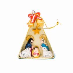 Mini Traditional Ceramic Nativity Ornament 5.3 × 1.8 × 6.7cm