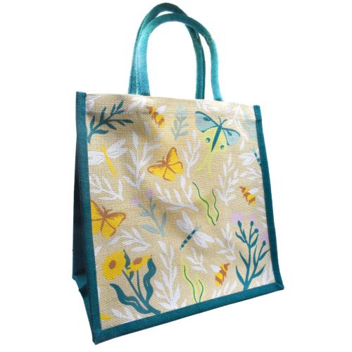 Jute Shopping Bag, An Insect World 30x30cm