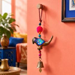 Bird Hanging with Bell Recycled Plastic Brown