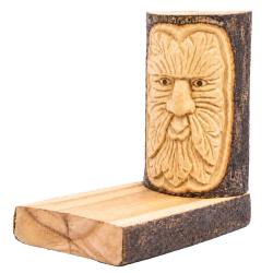 Hand-Carved Green Man Bookends Jempinis Wood