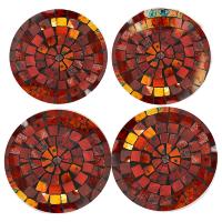 4 coasters, mosaic, height red