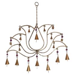 Hanging windchime lotus recycled metal indoor/outdoor