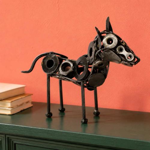 Recycled Metal Donkey Ornament