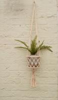 Hanging basket, macrame, single basket