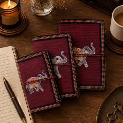 Handmade Elephant Notebook Notebooks Set of 3