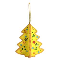 Hanging Decoration, Yellow Wooden Tree 3D