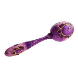 Egg rattle with handle purple