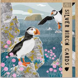 Greetings Card, Puffins, 15x15cm