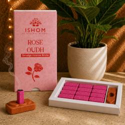 ISHOM Rose Oudh Smudge Incense Bricks