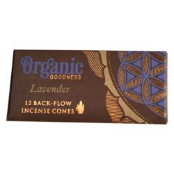 Organic Goodness Lavender 12 Back-Flow Incense Cones set of 6