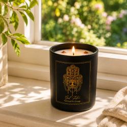 Candle with Gemstone Esoteric Good Fortune, Patchouli and Orange 120g