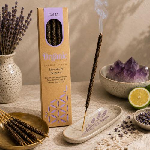 Smudge Incense Organic Goodness Calm Lavender & Bergamot x6